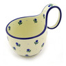 Polish Pottery Bowl with Loop-Handle 16 oz Blue Buds