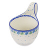 Polish Pottery Bowl with Loop-Handle 16 oz Blue Cottage Bouquet
