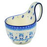 Polish Pottery Bowl with Loop Handle 16 oz Blue Gnome