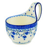 Polish Pottery Bowl with Loop-Handle 16 oz Blue Grapevine
