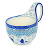 Polish Pottery Bowl with Loop-Handle 16 oz Blue Herring Waters
