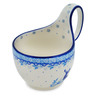 Polish Pottery Bowl with Loop-Handle 16 oz Blue Mistic Winter