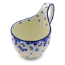 Polish Pottery Bowl with Loop-Handle 16 oz Blue Spring