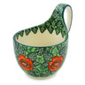 Polish Pottery Bowl with Loop Handle 16 oz Bold Sunflower UNIKAT