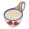 Polish Pottery Bowl with Loop-Handle 16 oz Bullfinch On Rowan UNIKAT
