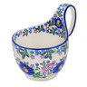 Polish Pottery Bowl with Loop-Handle 16 oz Byzantium Bliss UNIKAT
