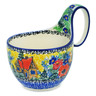 Polish Pottery Bowl with Loop Handle 16 oz Cabin Meadow UNIKAT
