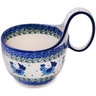 Polish Pottery Bowl with Loop Handle 16 oz Chicken Merry-go-round UNIKAT
