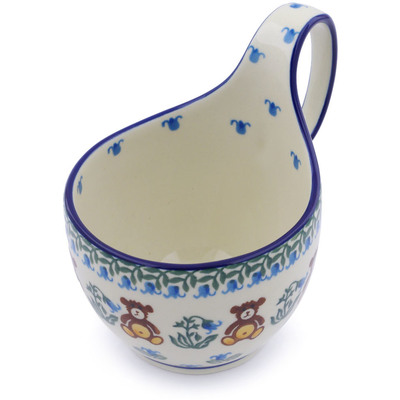 Polish Pottery Bowl with Loop-Handle 16 oz Childrens Baby Bear