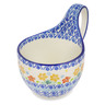 Polish Pottery Bowl with Loop-Handle 16 oz Creamy Saffron