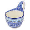 Polish Pottery Bowl with Loop-Handle 16 oz Crocheted Granny Squares