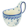 Polish Pottery Bowl with Loop Handle 16 oz Dalmatian Delight