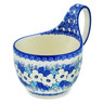 Polish Pottery Bowl with Loop Handle 16 oz Delicate Magnolia UNIKAT