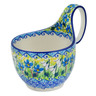 Polish Pottery Bowl with Loop-Handle 16 oz Delightful Day UNIKAT