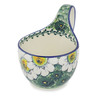 Polish Pottery Bowl with Loop-Handle 16 oz Emerald Elegance UNIKAT