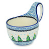 Polish Pottery Bowl with Loop-Handle 16 oz Ethereal Evergreen