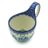Polish Pottery Bowl with Loop Handle 16 oz Feathery Bluebells