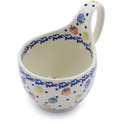 Polish Pottery Bowl with Loop-Handle 16 oz Fiesta Berries