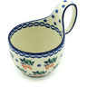 Polish Pottery Bowl with Loop-Handle 16 oz Fire Cracker