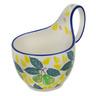 Polish Pottery Bowl with Loop-Handle 16 oz Fresh Pear