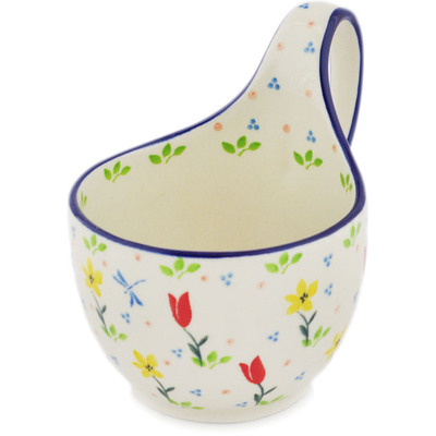 Polish Pottery Bowl with Loop-Handle 16 oz