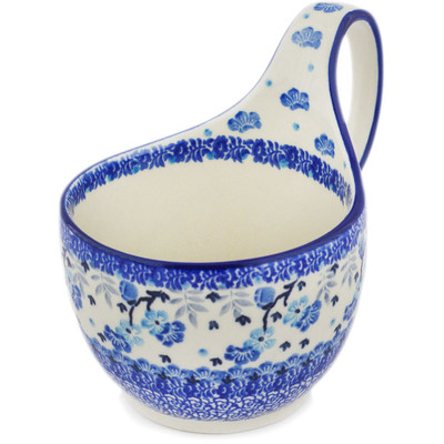 Polish Pottery Bowl with Loop-Handle 16 oz