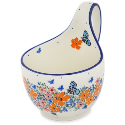 Polish Pottery Bowl with Loop-Handle 16 oz