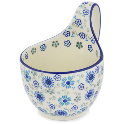 Polish Pottery Bowl with Loop-Handle 16 oz