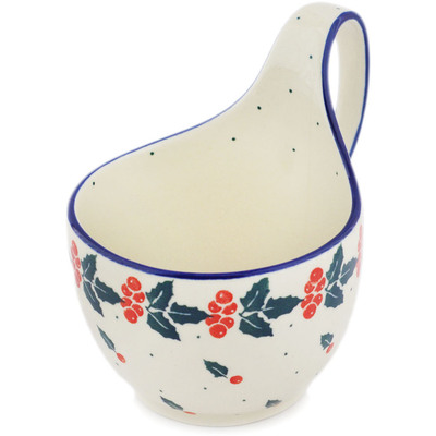 Polish Pottery Bowl with Loop-Handle 16 oz