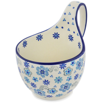Polish Pottery Bowl with Loop-Handle 16 oz