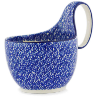 Polish Pottery Bowl with Loop-Handle 16 oz
