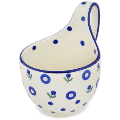 Polish Pottery Bowl with Loop-Handle 16 oz