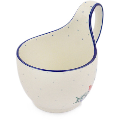 Polish Pottery Bowl with Loop-Handle 16 oz