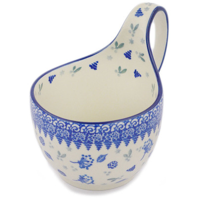 Polish Pottery Bowl with Loop-Handle 16 oz