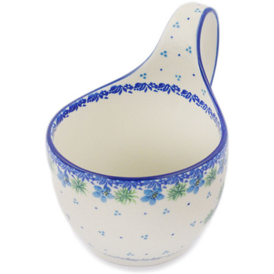 Polish Pottery Bowl with Loop-Handle 16 oz