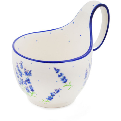 Polish Pottery Bowl with Loop-Handle 16 oz