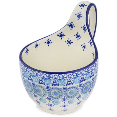 Polish Pottery Bowl with Loop-Handle 16 oz