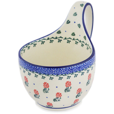 Polish Pottery Bowl with Loop-Handle 16 oz