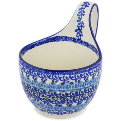 Polish Pottery Bowl with Loop-Handle 16 oz