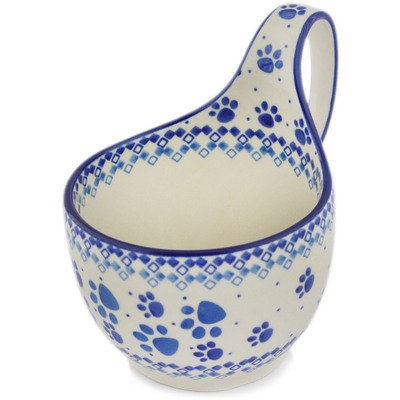 Polish Pottery Bowl with Loop-Handle 16 oz