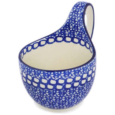 Polish Pottery Bowl with Loop-Handle 16 oz