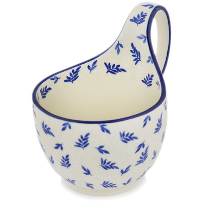 Polish Pottery Bowl with Loop-Handle 16 oz