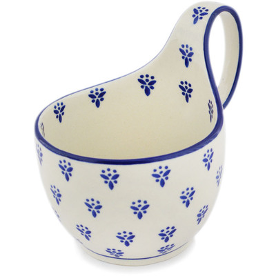 Polish Pottery Bowl with Loop-Handle 16 oz
