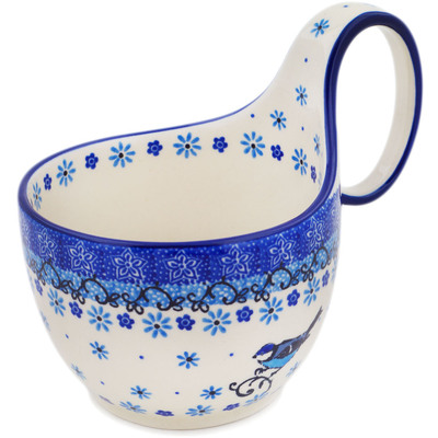 Polish Pottery Bowl with Loop-Handle 16 oz