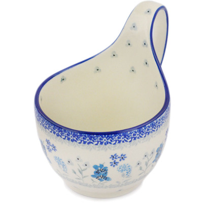 Polish Pottery Bowl with Loop-Handle 16 oz