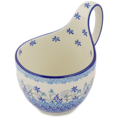 Polish Pottery Bowl with Loop-Handle 16 oz