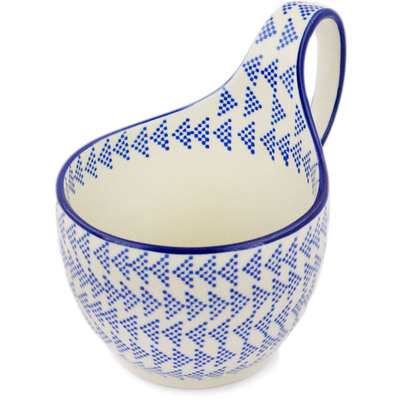 Polish Pottery Bowl with Loop-Handle 16 oz