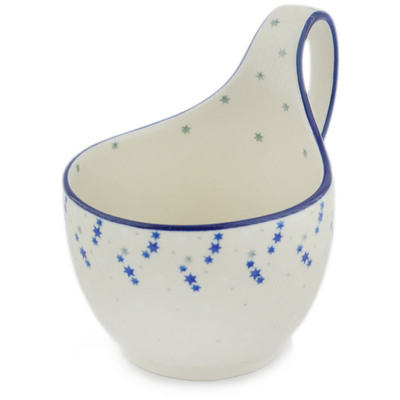 Polish Pottery Bowl with Loop-Handle 16 oz