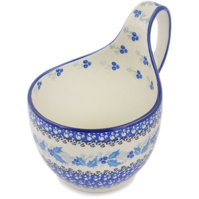 Polish Pottery Bowl with Loop-Handle 16 oz