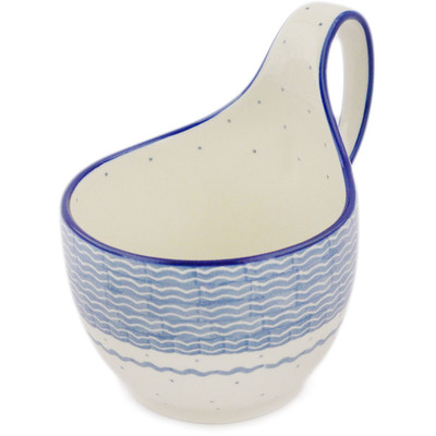 Polish Pottery Bowl with Loop-Handle 16 oz